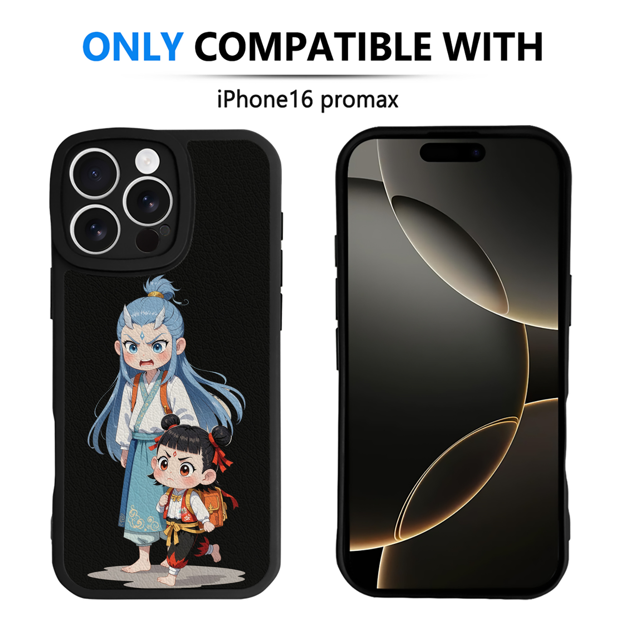 （画像用） Ne Zha 2 ナタ 魔童の大暴れ 【iPhone 16シリーズ対応】シリコンスマホケース（レザー調） 材質：シリコン